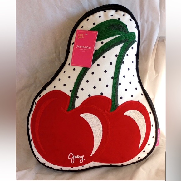 Juicy Couture Polka Dot Cherry Retro Throw Pillow 🍒 - Picture 1 of 8